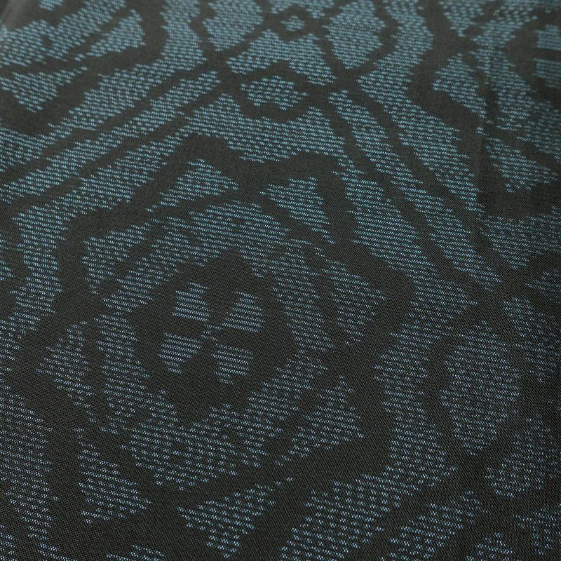 大島紬 証紙なし 正絹 幾何学柄・抽象柄 袷仕立て 身丈153.5cm 裄丈63cm 着物 青・紺_画像7