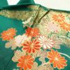 振袖 良品 正絹 古典柄 袷仕立て 身丈163cm 裄丈67.5cm 箔 金彩 フォーマル 着物 成人式 二十歳 御所車 松竹梅 菖蒲 緑・うぐいす色_画像17