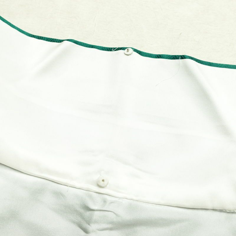 振袖 良品 正絹 古典柄 袷仕立て 身丈163cm 裄丈67.5cm 箔 金彩 フォーマル 着物 成人式 二十歳 御所車 松竹梅 菖蒲 緑・うぐいす色_画像20