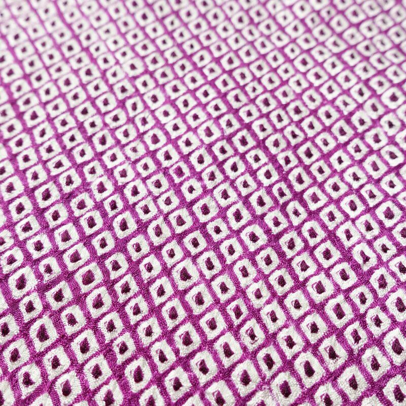 小紋 絞り 総絞り 正絹 古典柄 袷仕立て 身丈160.5cm 裄丈67cm 着物 紫・藤色_画像8