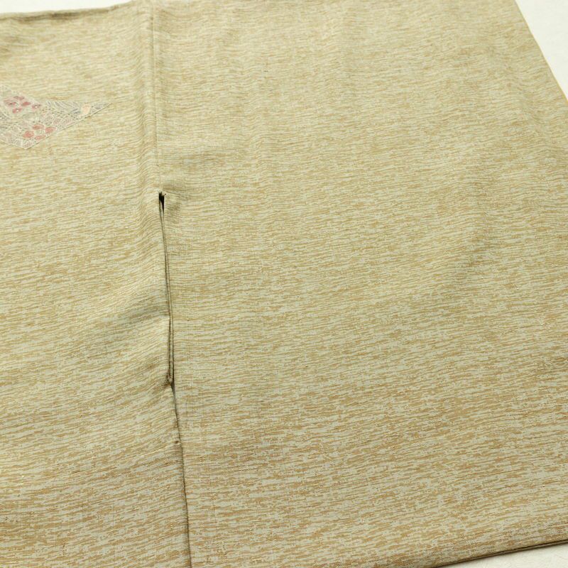 付け下げ スワトウ刺繍 相良刺繍 正絹 幾何学柄・抽象柄 袷仕立て 身丈159.5cm 裄丈65cm 刺繍 フォーマル 着物 紬地 黄・黄土色_画像15