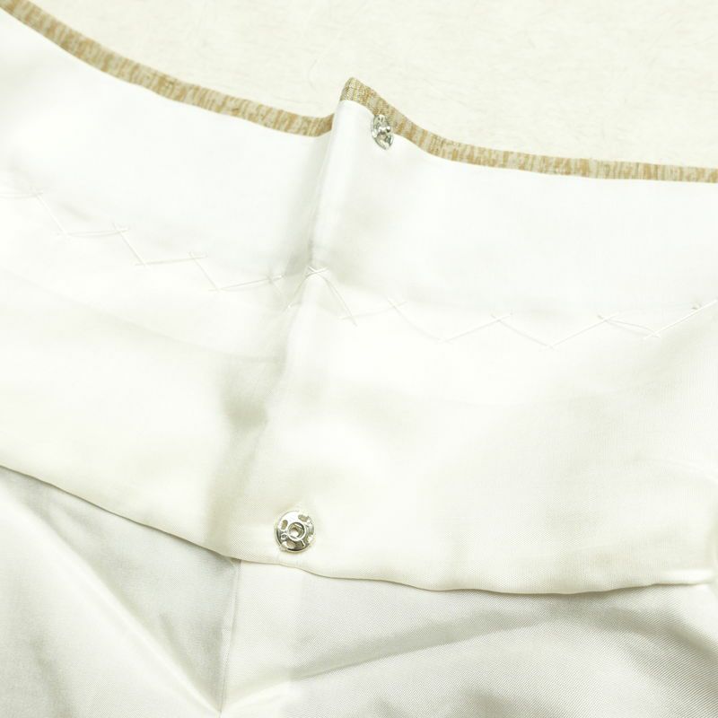 付け下げ スワトウ刺繍 相良刺繍 正絹 幾何学柄・抽象柄 袷仕立て 身丈159.5cm 裄丈65cm 刺繍 フォーマル 着物 紬地 黄・黄土色_画像20