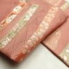 作り帯 名古屋帯 なごや帯 六通柄 美品 正絹 古典柄 金糸 帯 くすみピンク ピンク_画像14