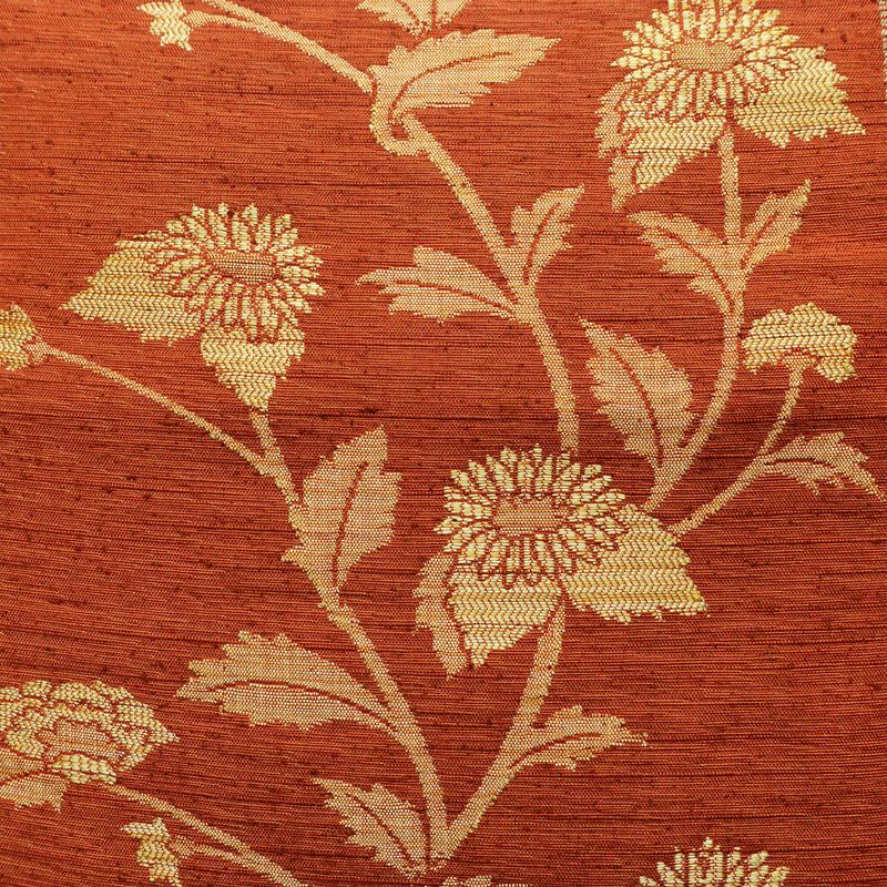 名古屋帯 なごや帯 六通柄 美品 正絹 花柄 通し仕立て 帯 未使用品 モダン カジュアル 紬地 橙_画像2