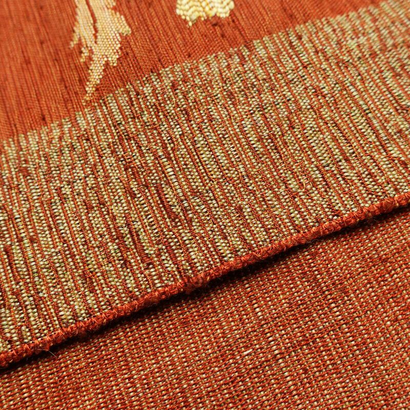 名古屋帯 なごや帯 六通柄 美品 正絹 花柄 通し仕立て 帯 未使用品 モダン カジュアル 紬地 橙_画像13