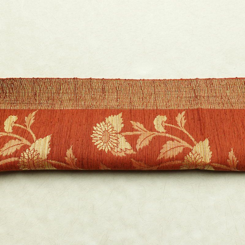 名古屋帯 なごや帯 六通柄 美品 正絹 花柄 通し仕立て 帯 未使用品 モダン カジュアル 紬地 橙_画像16