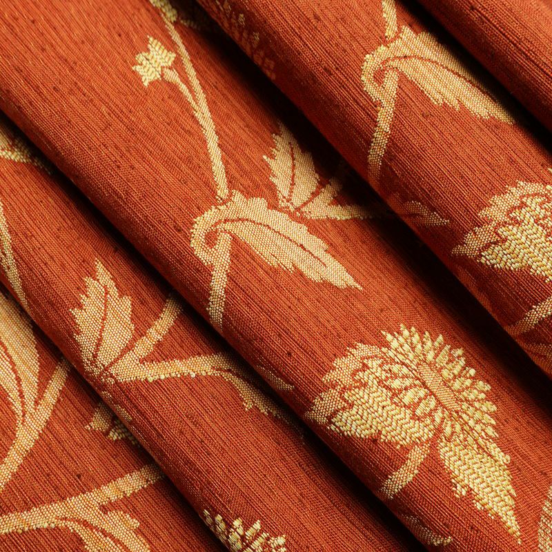 名古屋帯 なごや帯 六通柄 美品 正絹 花柄 通し仕立て 帯 未使用品 モダン カジュアル 紬地 橙_画像20