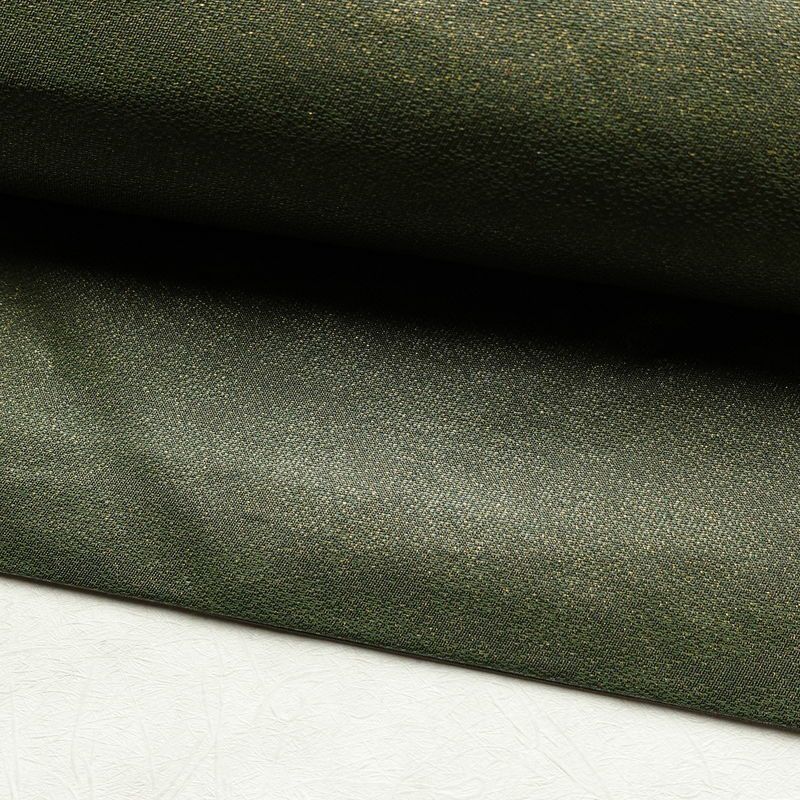 名古屋帯 なごや帯 太鼓柄 美品 正絹 風景柄 名古屋仕立て 金通し 舟 釣り シンプル 未使用品 帯 緑・うぐいす色_画像8