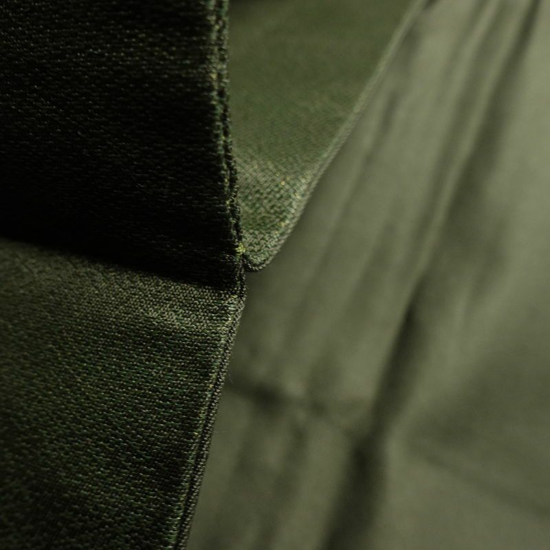 名古屋帯 なごや帯 太鼓柄 美品 正絹 風景柄 名古屋仕立て 金通し 舟 釣り シンプル 未使用品 帯 緑・うぐいす色_画像20