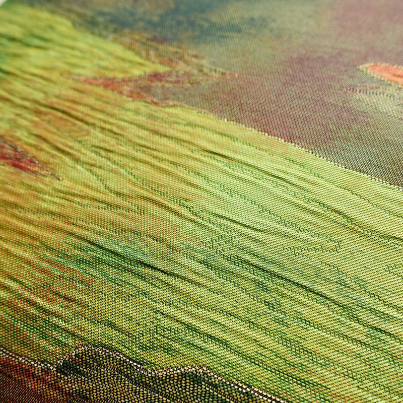 名古屋帯 なごや帯 ふくれ織 太鼓柄 良品 正絹 幾何学柄・抽象柄 名古屋仕立て 箔 帯 モダン 多色使い_画像3