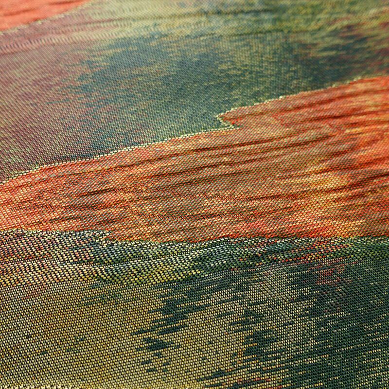 名古屋帯 なごや帯 ふくれ織 太鼓柄 良品 正絹 幾何学柄・抽象柄 名古屋仕立て 箔 帯 モダン 多色使い_画像4