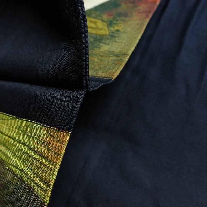 名古屋帯 なごや帯 ふくれ織 太鼓柄 良品 正絹 幾何学柄・抽象柄 名古屋仕立て 箔 帯 モダン 多色使い_画像19