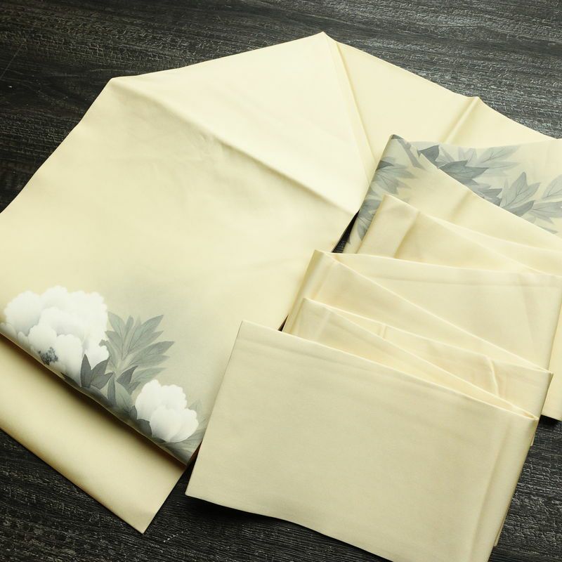 名古屋帯 なごや帯 太鼓柄 正絹 花柄 名古屋仕立て 金彩 帯 手描き クリーム_画像17