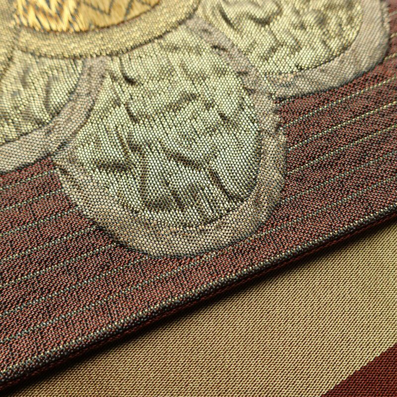 袋帯 六通柄 良品 フォーマル用 正絹 花柄 箔 金糸 帯 入学式 卒業式 結婚式 桜 くすみカラー 多色使い_画像13