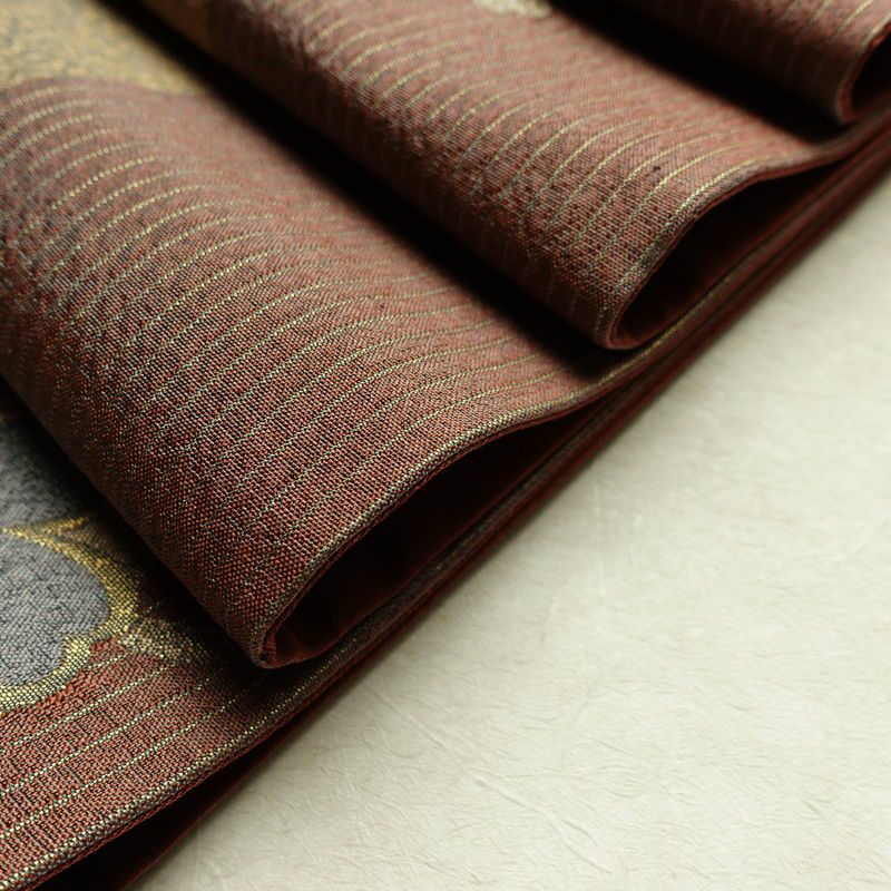 袋帯 六通柄 良品 フォーマル用 正絹 花柄 箔 金糸 帯 入学式 卒業式 結婚式 桜 くすみカラー 多色使い_画像21