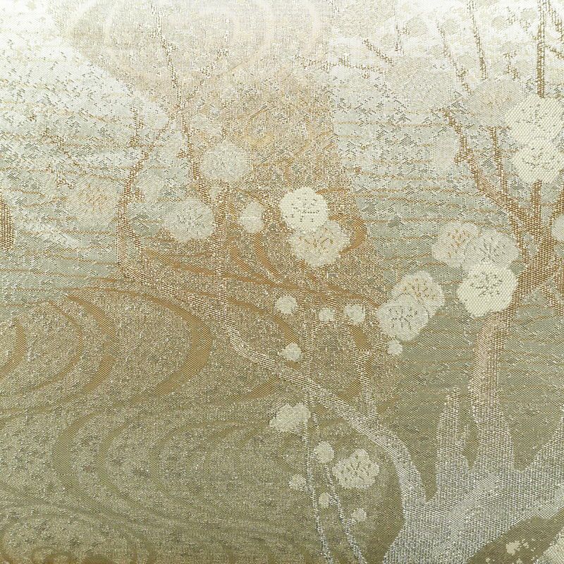 袋帯 六通柄 フォーマル用 正絹 木の葉・植物柄 箔 帯 入学式 卒業式 結婚式 金・銀_画像2