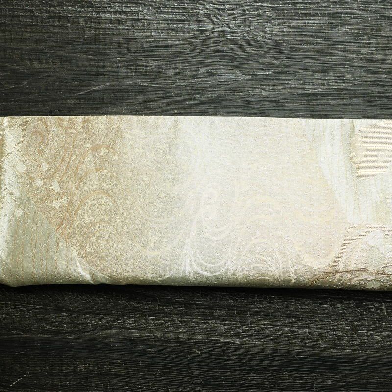 袋帯 六通柄 フォーマル用 正絹 木の葉・植物柄 箔 帯 入学式 卒業式 結婚式 金・銀_画像14