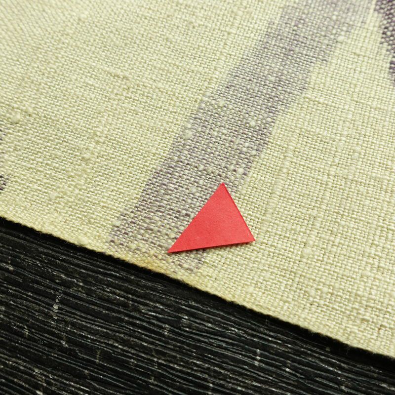 名古屋帯 全通柄 正絹 木の葉・植物柄 松葉仕立て 帯 紬地 芝 クリーム_画像15