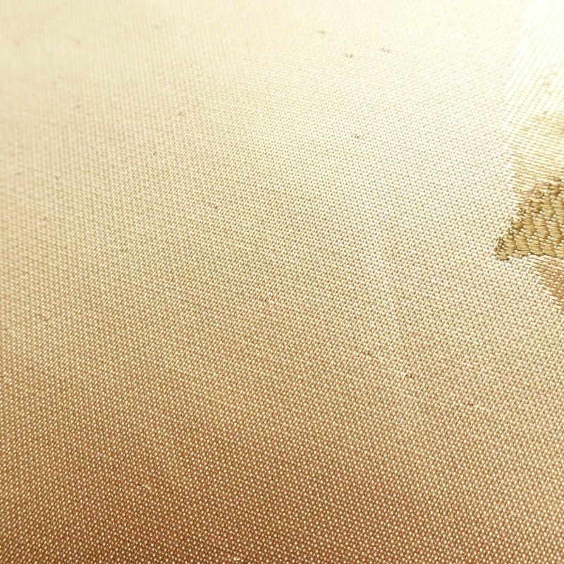 名古屋帯 太鼓柄 良品 正絹 花柄 名古屋仕立て 箔 帯 ベージュ_画像7