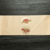 名古屋帯 太鼓柄 良品 正絹 花柄 名古屋仕立て 箔 帯 ベージュ_画像15