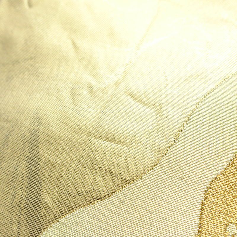 袋帯 六通柄 フォーマル用 正絹 木の葉・植物柄 箔 帯 入学式 卒業式 結婚式 金・銀_画像6