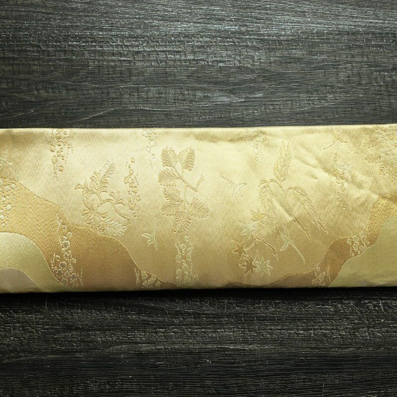 袋帯 六通柄 フォーマル用 正絹 木の葉・植物柄 箔 帯 入学式 卒業式 結婚式 金・銀_画像14