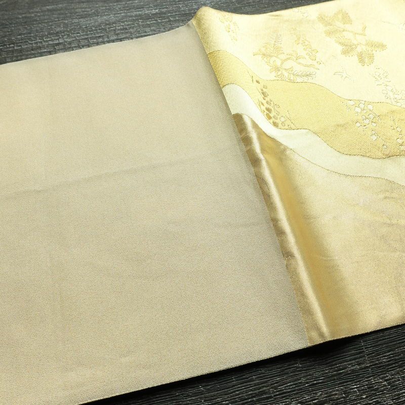 袋帯 六通柄 フォーマル用 正絹 木の葉・植物柄 箔 帯 入学式 卒業式 結婚式 金・銀_画像15