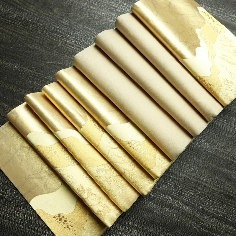 袋帯 六通柄 フォーマル用 正絹 木の葉・植物柄 箔 帯 入学式 卒業式 結婚式 金・銀_画像20