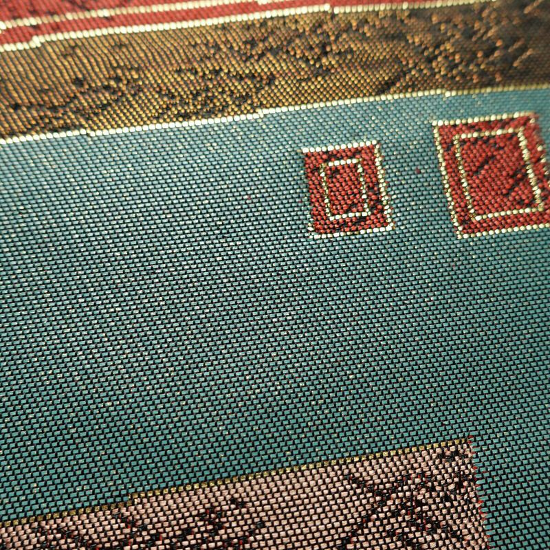 袋帯 六通柄 良品 フォーマル用 正絹 縞柄・線柄 箔 帯 入学式 卒業式 緑・うぐいす色_画像4