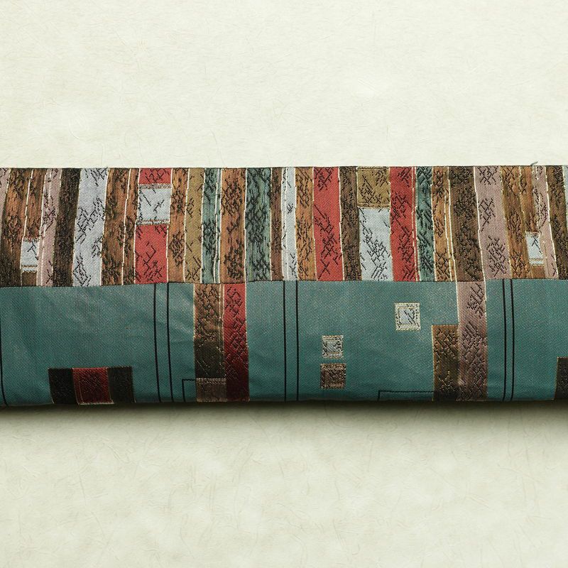 袋帯 六通柄 良品 フォーマル用 正絹 縞柄・線柄 箔 帯 入学式 卒業式 緑・うぐいす色_画像15