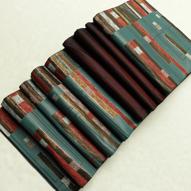 袋帯 六通柄 良品 フォーマル用 正絹 縞柄・線柄 箔 帯 入学式 卒業式 緑・うぐいす色_画像20