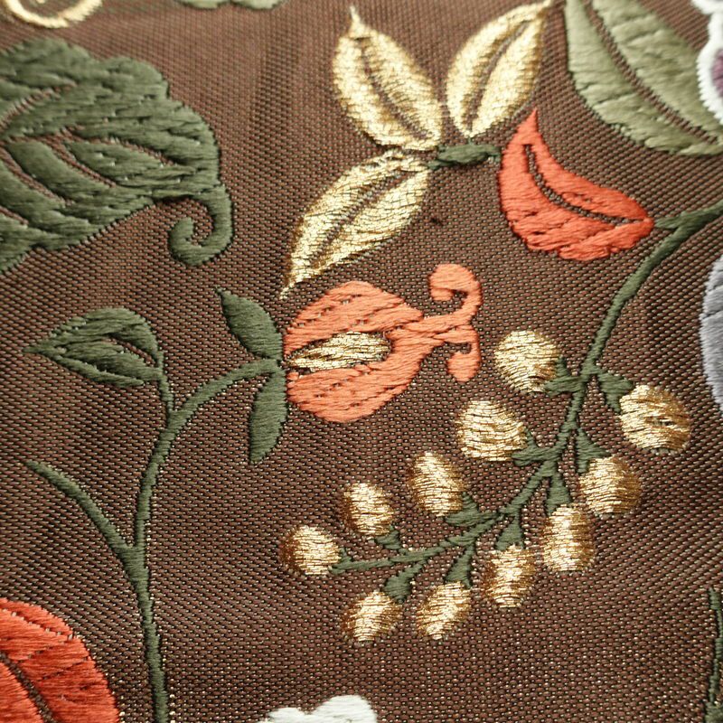 袋帯 紹巴 六通柄 正絹 木の葉・植物柄 金糸 帯 入学式 卒業式 結婚式 多色使い_画像6