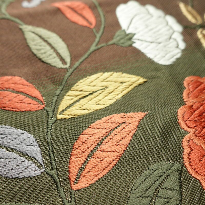 袋帯 紹巴 六通柄 正絹 木の葉・植物柄 金糸 帯 入学式 卒業式 結婚式 多色使い_画像8