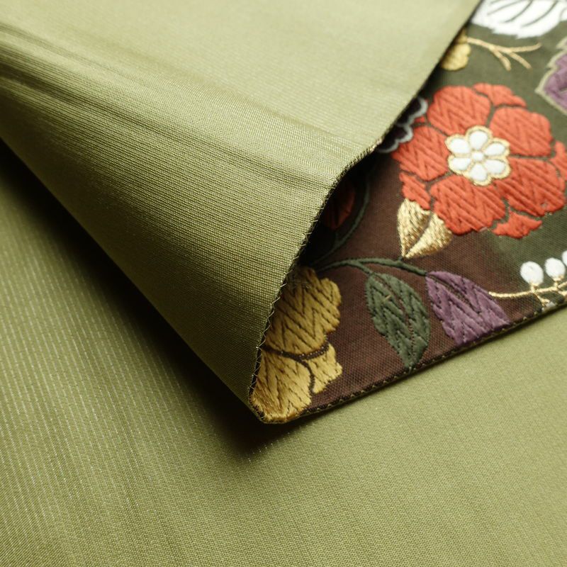 袋帯 紹巴 六通柄 正絹 木の葉・植物柄 金糸 帯 入学式 卒業式 結婚式 多色使い_画像12