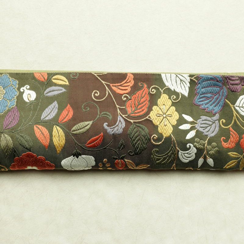 袋帯 紹巴 六通柄 正絹 木の葉・植物柄 金糸 帯 入学式 卒業式 結婚式 多色使い_画像15