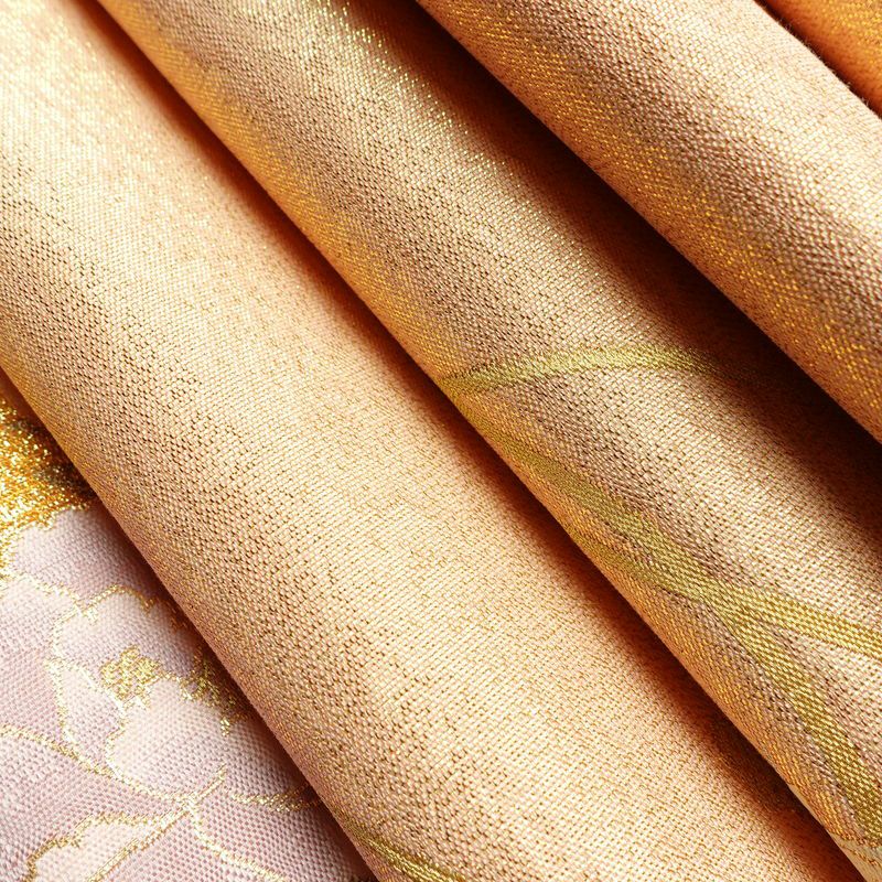 袋帯 プラチナ箔 六通柄 美品 フォーマル用 正絹 花柄 箔 金通し 金糸 帯 入学式 卒業式 結婚式 ピンク_画像20