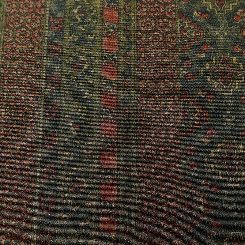 小紋 良品 縮緬 総柄 正絹 縞柄・線柄 袷仕立て 身丈154cm 裄丈64cm 着物 緑・うぐいす色_画像7