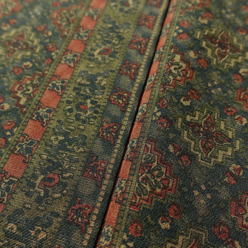 小紋 良品 縮緬 総柄 正絹 縞柄・線柄 袷仕立て 身丈154cm 裄丈64cm 着物 緑・うぐいす色_画像10