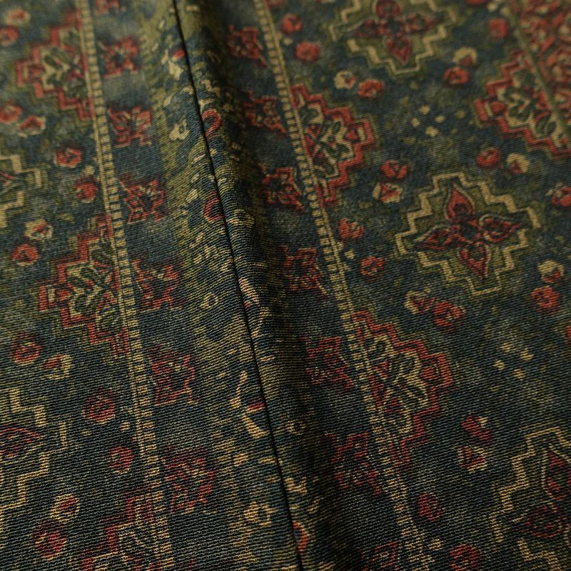 小紋 良品 縮緬 総柄 正絹 縞柄・線柄 袷仕立て 身丈154cm 裄丈64cm 着物 緑・うぐいす色_画像11