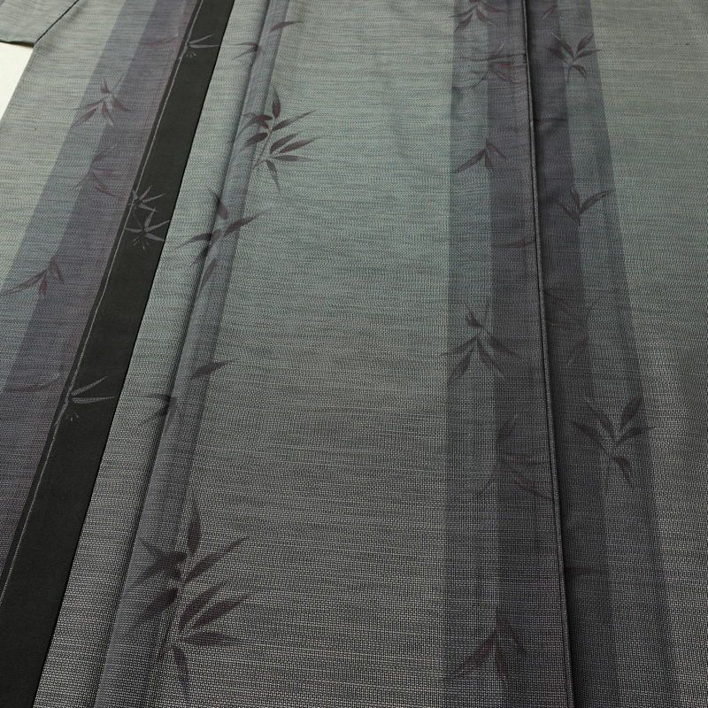 本場大島紬 伝統工芸品 単衣 美品 証紙あり 正絹 木の葉・植物柄 単衣仕立て 身丈159.5cm 裄丈65cm さが美 着物 紫・藤色_画像5