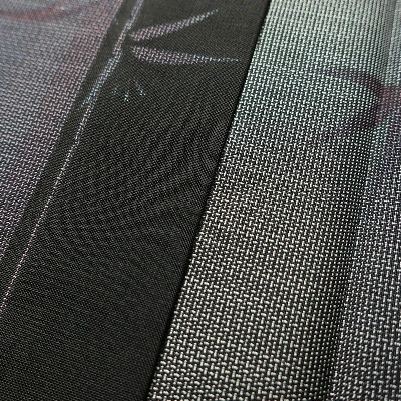 本場大島紬 伝統工芸品 単衣 美品 証紙あり 正絹 木の葉・植物柄 単衣仕立て 身丈159.5cm 裄丈65cm さが美 着物 紫・藤色_画像11