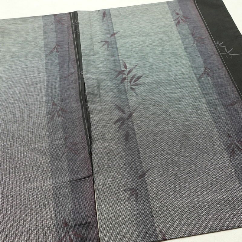 本場大島紬 伝統工芸品 単衣 美品 証紙あり 正絹 木の葉・植物柄 単衣仕立て 身丈159.5cm 裄丈65cm さが美 着物 紫・藤色_画像13