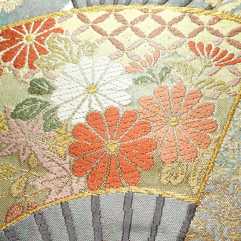 袋帯 六通柄 良品 フォーマル用 正絹 古典柄 箔 帯 入学式 卒業式 結婚式 振袖 二十歳 青・紺_画像3