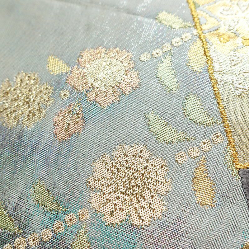 袋帯 六通柄 良品 フォーマル用 正絹 古典柄 箔 帯 入学式 卒業式 結婚式 振袖 二十歳 青・紺_画像5