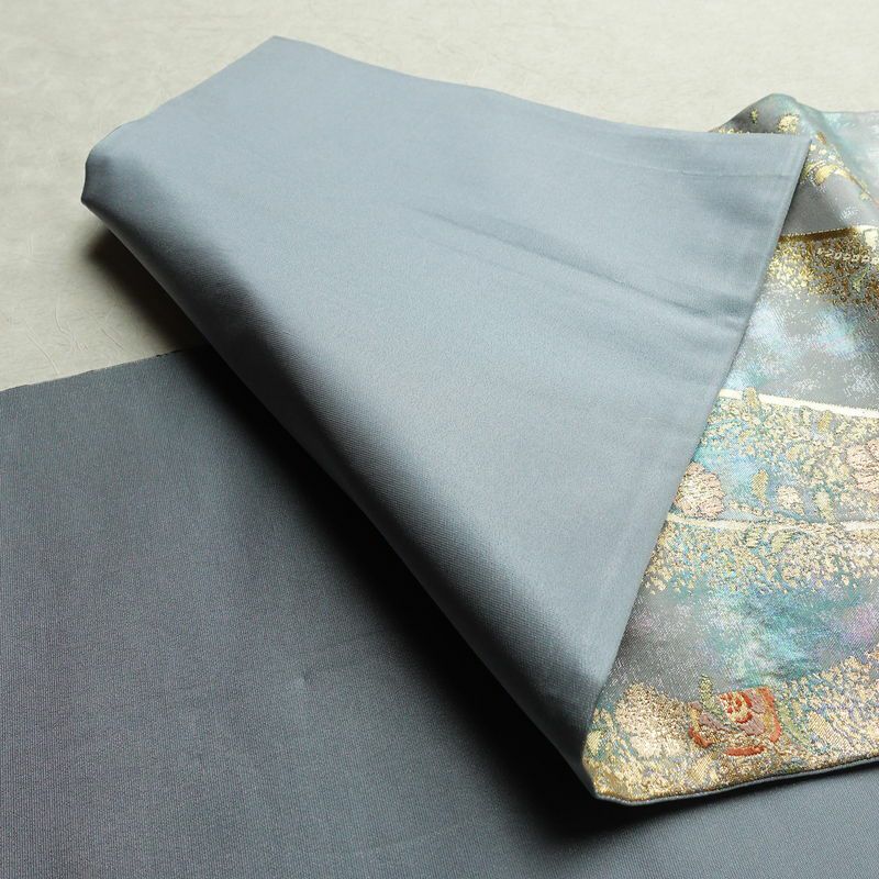 袋帯 六通柄 良品 フォーマル用 正絹 古典柄 箔 帯 入学式 卒業式 結婚式 振袖 二十歳 青・紺_画像10