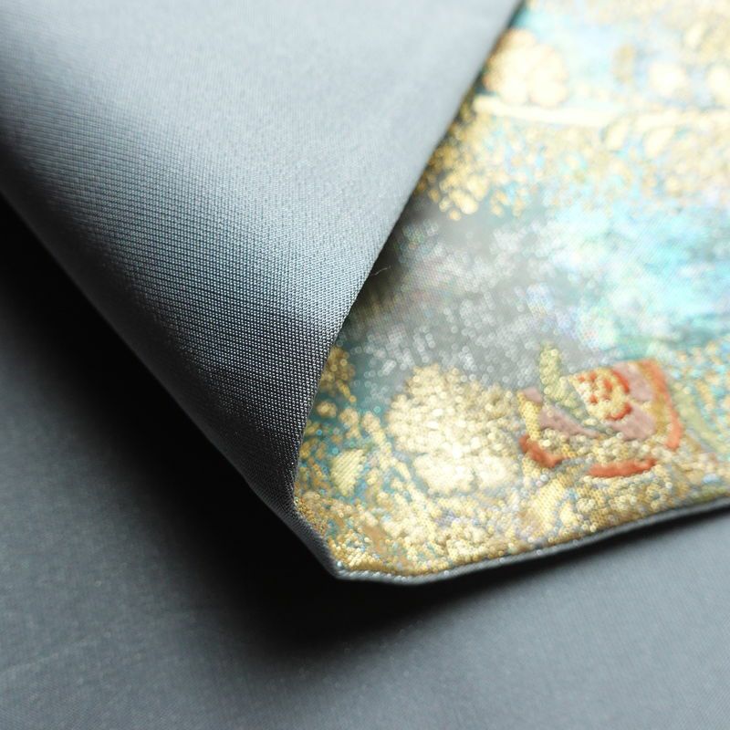 袋帯 六通柄 良品 フォーマル用 正絹 古典柄 箔 帯 入学式 卒業式 結婚式 振袖 二十歳 青・紺_画像11