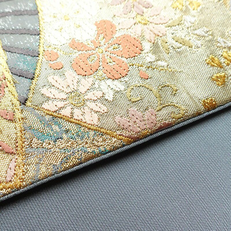 袋帯 六通柄 良品 フォーマル用 正絹 古典柄 箔 帯 入学式 卒業式 結婚式 振袖 二十歳 青・紺_画像13