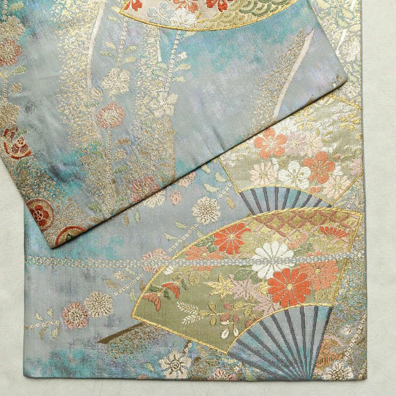 袋帯 六通柄 良品 フォーマル用 正絹 古典柄 箔 帯 入学式 卒業式 結婚式 振袖 二十歳 青・紺_画像14