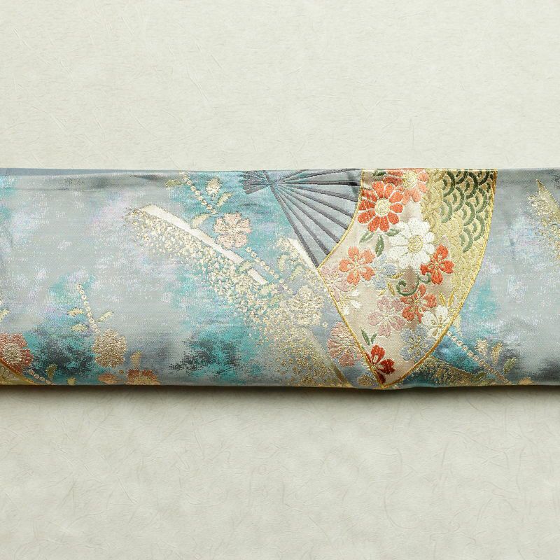 袋帯 六通柄 良品 フォーマル用 正絹 古典柄 箔 帯 入学式 卒業式 結婚式 振袖 二十歳 青・紺_画像15