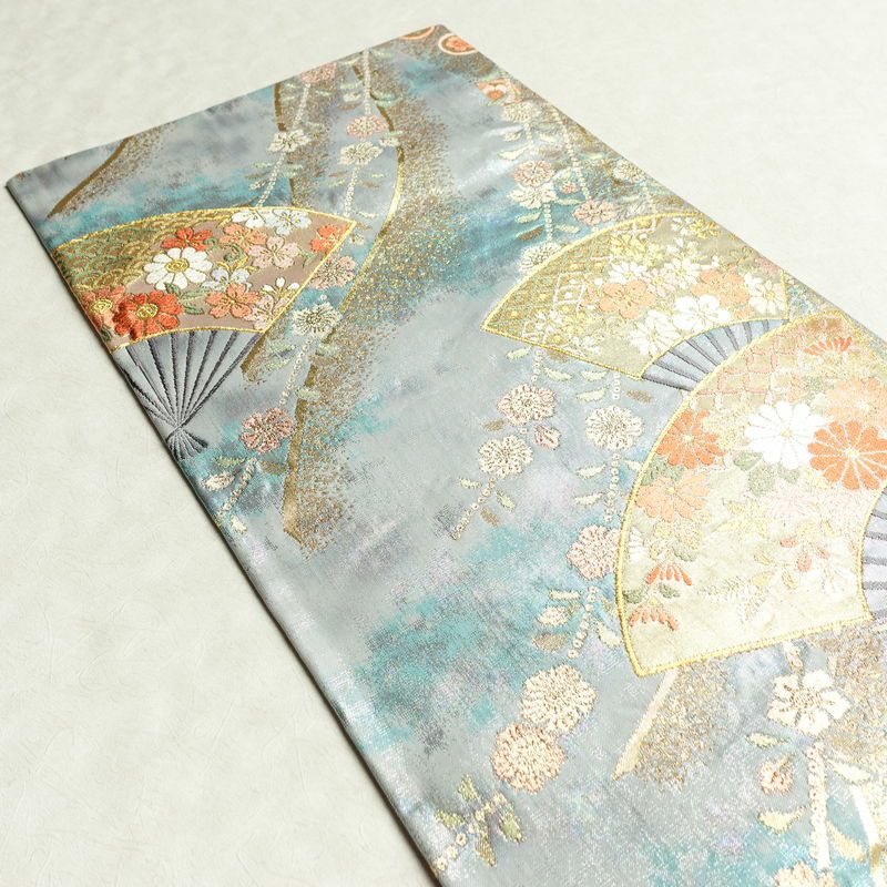 袋帯 六通柄 良品 フォーマル用 正絹 古典柄 箔 帯 入学式 卒業式 結婚式 振袖 二十歳 青・紺_画像18